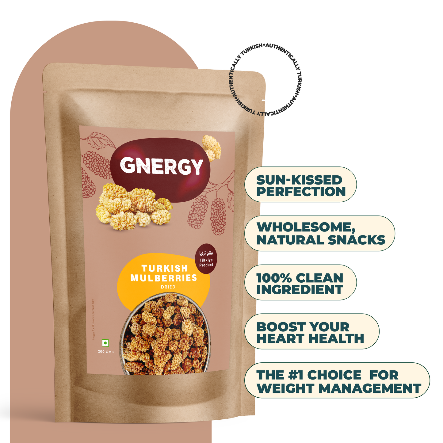 Gnergy's Turkish Dried Mulberries – Naturally Sweet, Delicately Chewy, and Rich in Nutrients